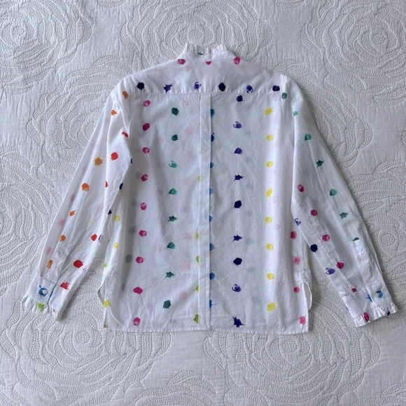 Vilagallo Multicolor Polka Dot Button Down Shirt - Picture 9 of 12